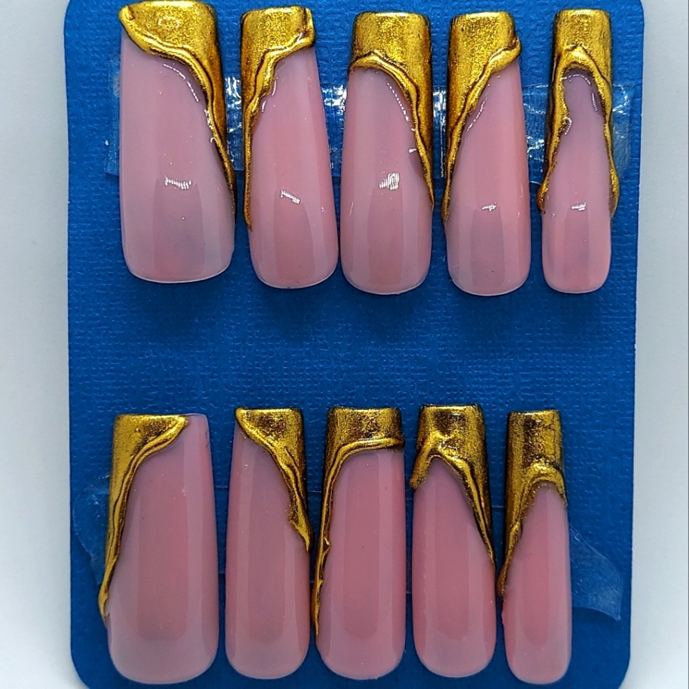 Gold Chrome Nails